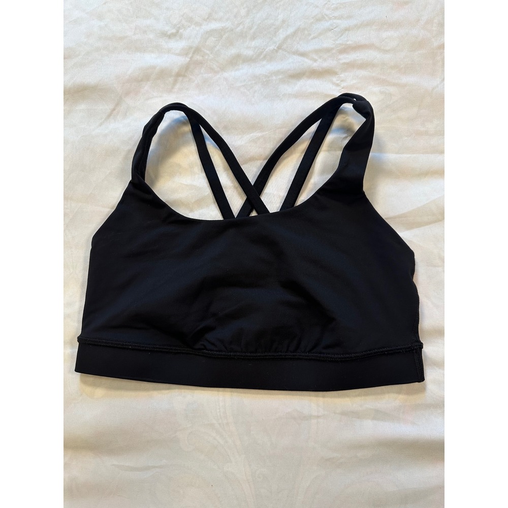Lululemon Free To Be Wild Sports Bra Black Strappy Back Size 6 LW2AM7S
